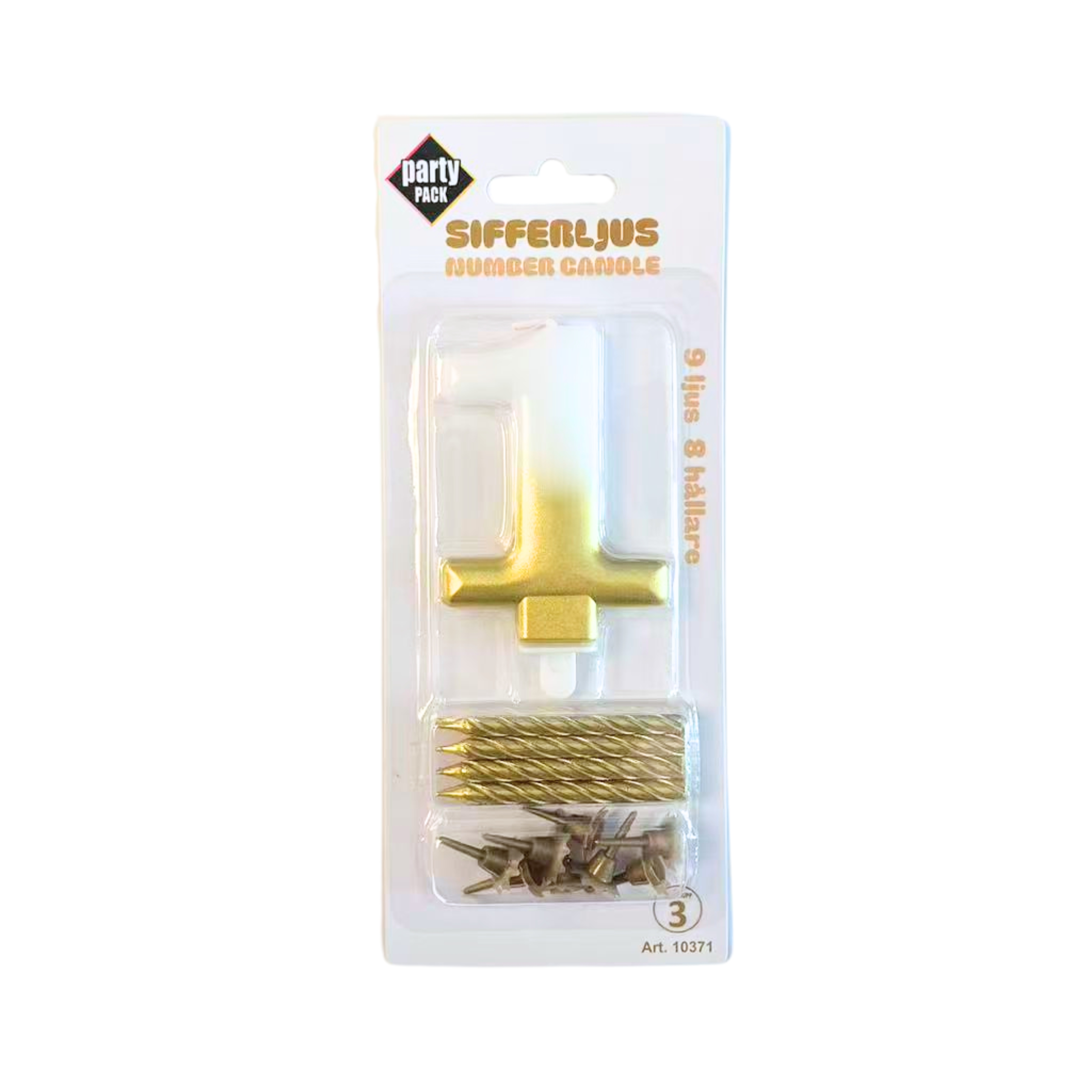 Sifferljus Vit/Guld nr.1
